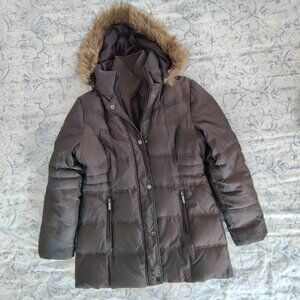 Anne Klein BROWN Puffer Down Jacket Coat in SZ-M